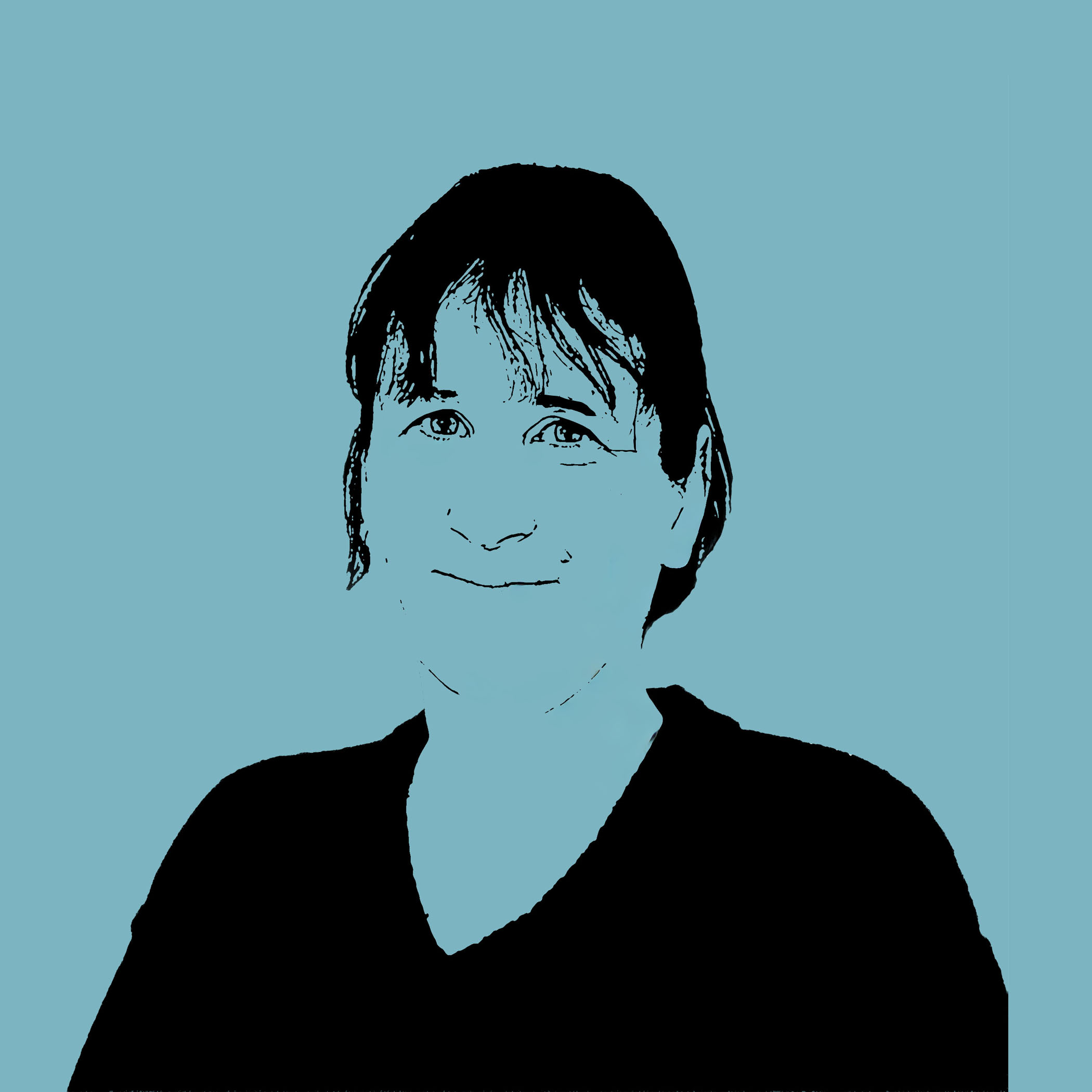 Retrato ilustrado de Julie Broome